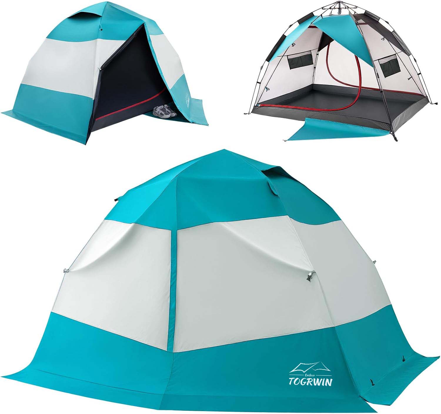 Tenda de acampamento de torgwin 2 pessoas, impermeabilizada e blecaute dupla tenda de camada dupla.